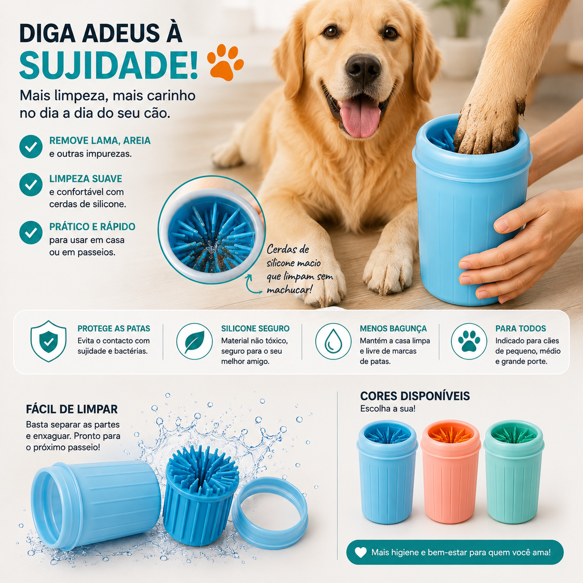 Copo para Limpeza de Patas de Cachorro