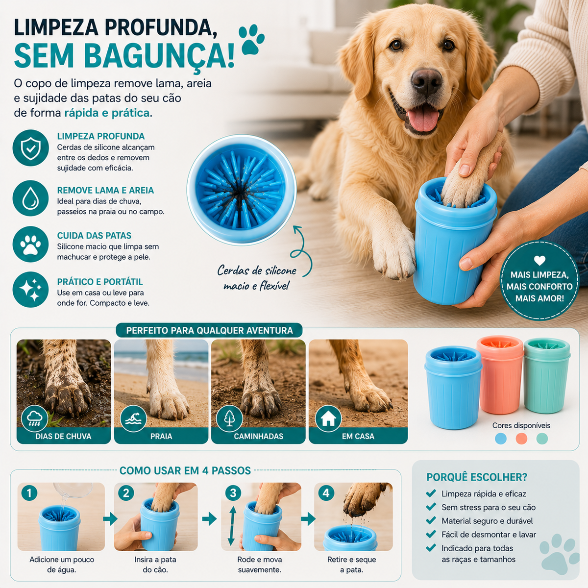 Copo para Limpeza de Patas de Cachorro