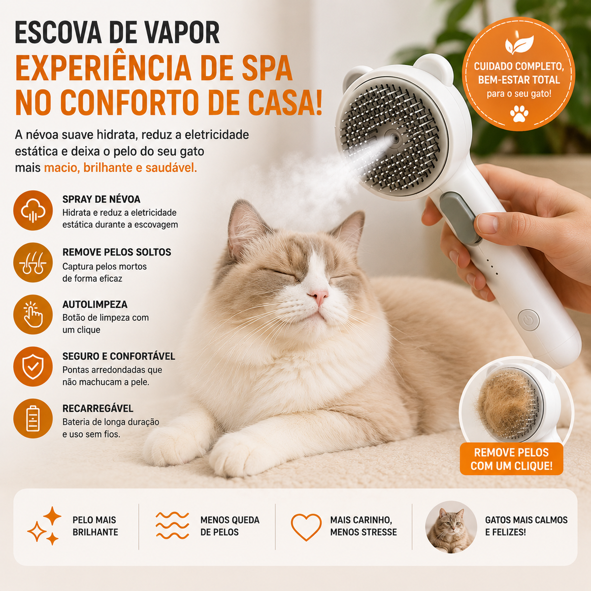 Escova Steam Cat Pro