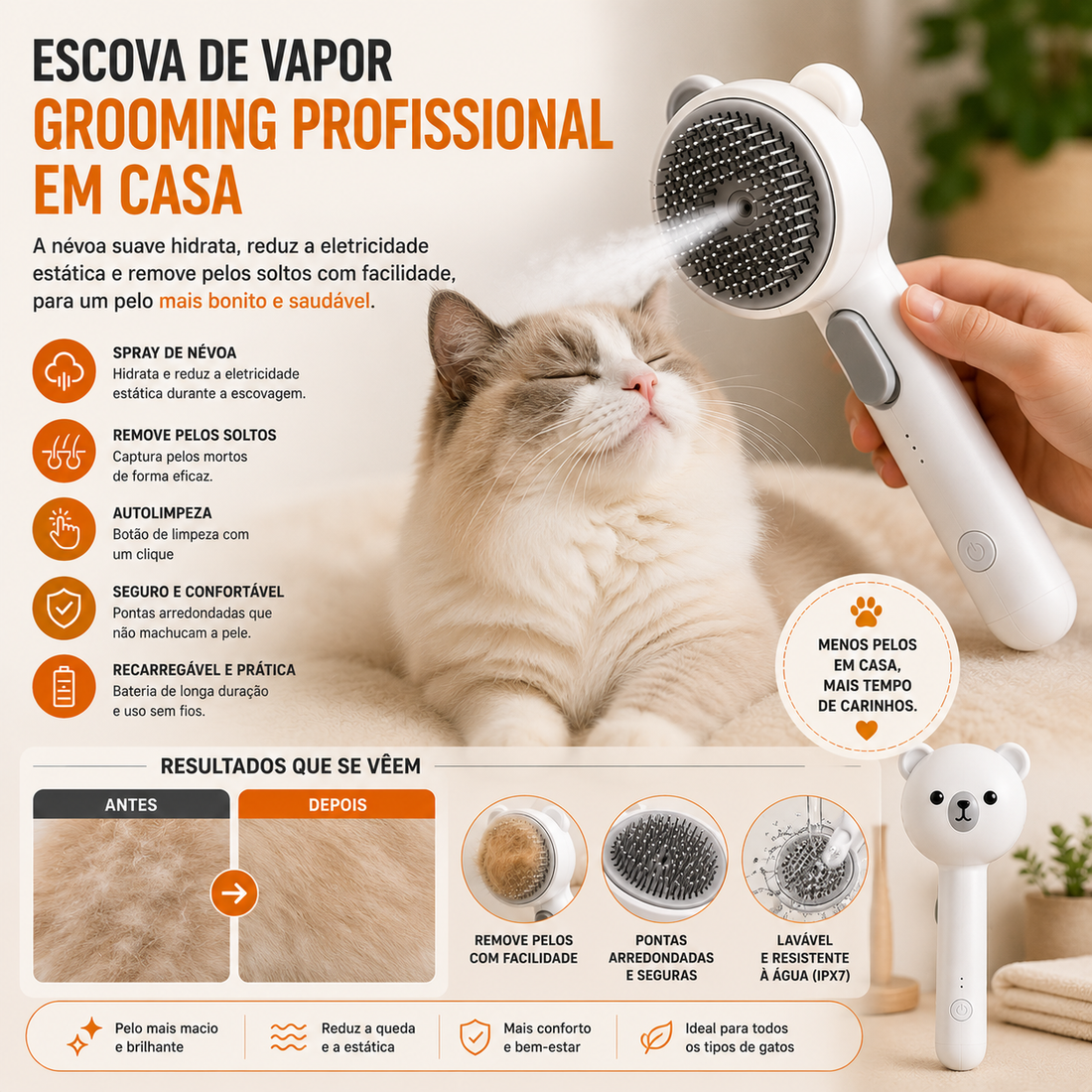 Escova Steam Cat Pro